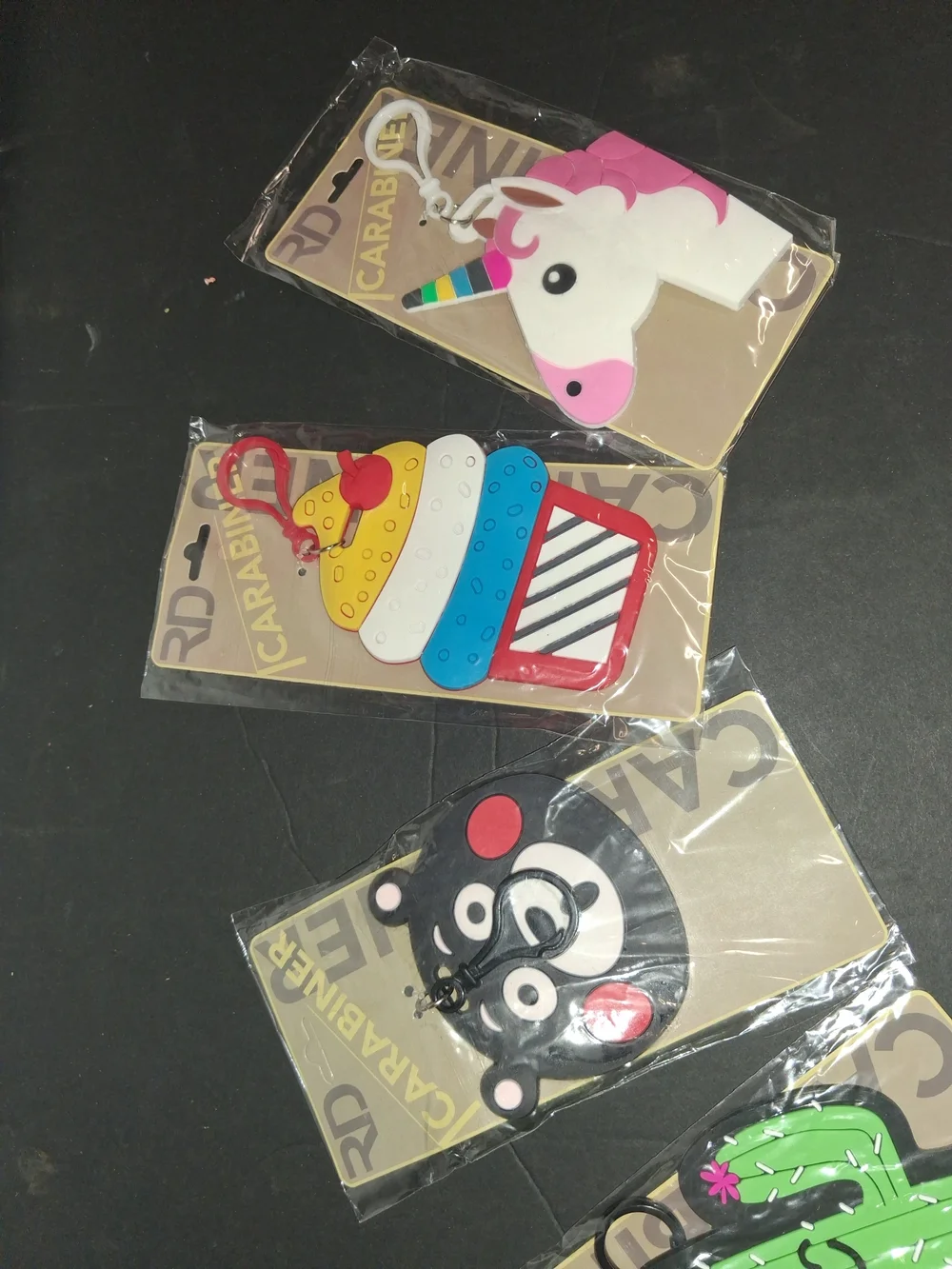 4 CUTE BACKPACK / LUGGAGE NAME TAG: UNICORN,CUPCAKE,CACTUS.